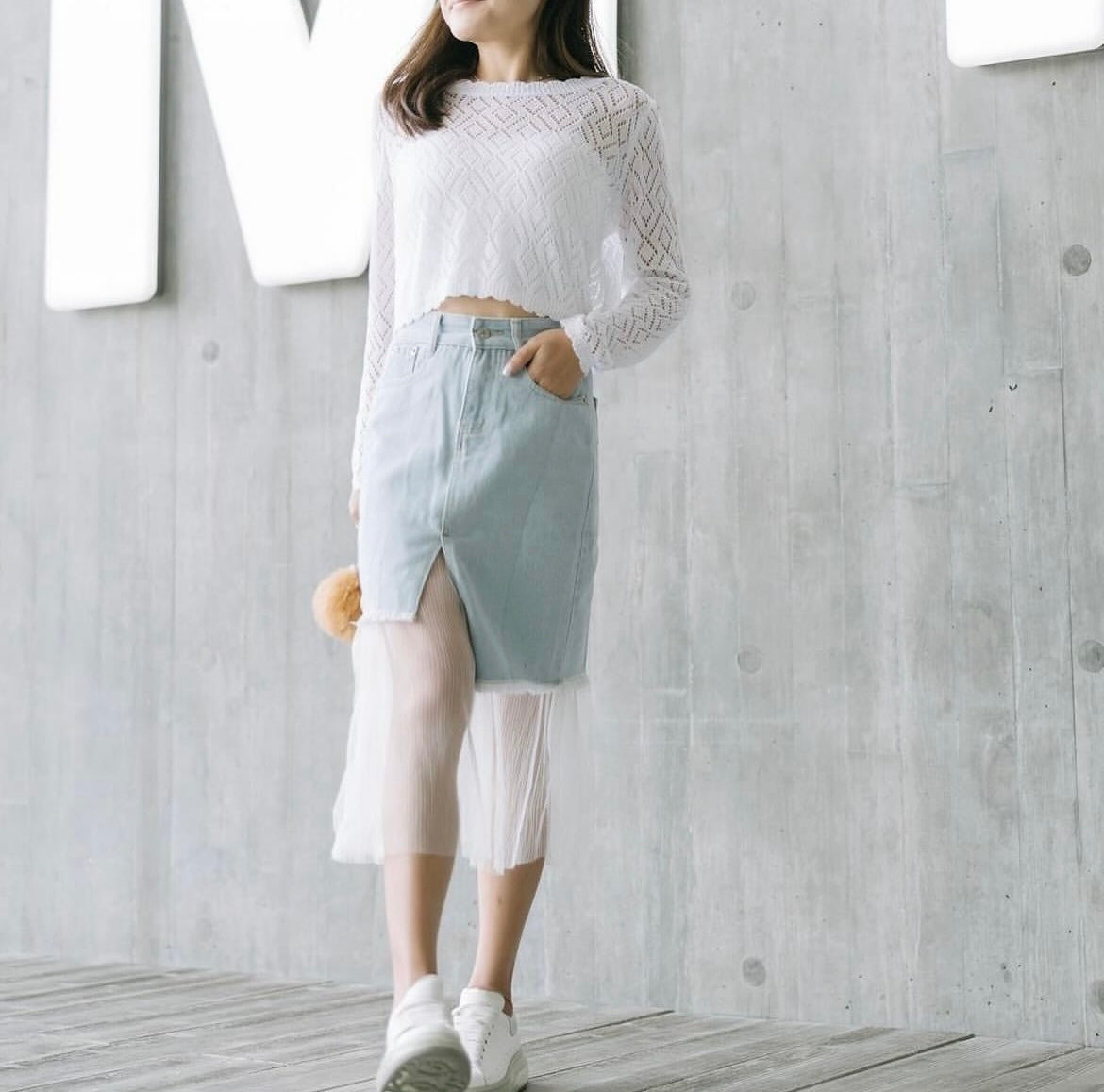 Sasa Savvy Denim Midi Skirt - S0129