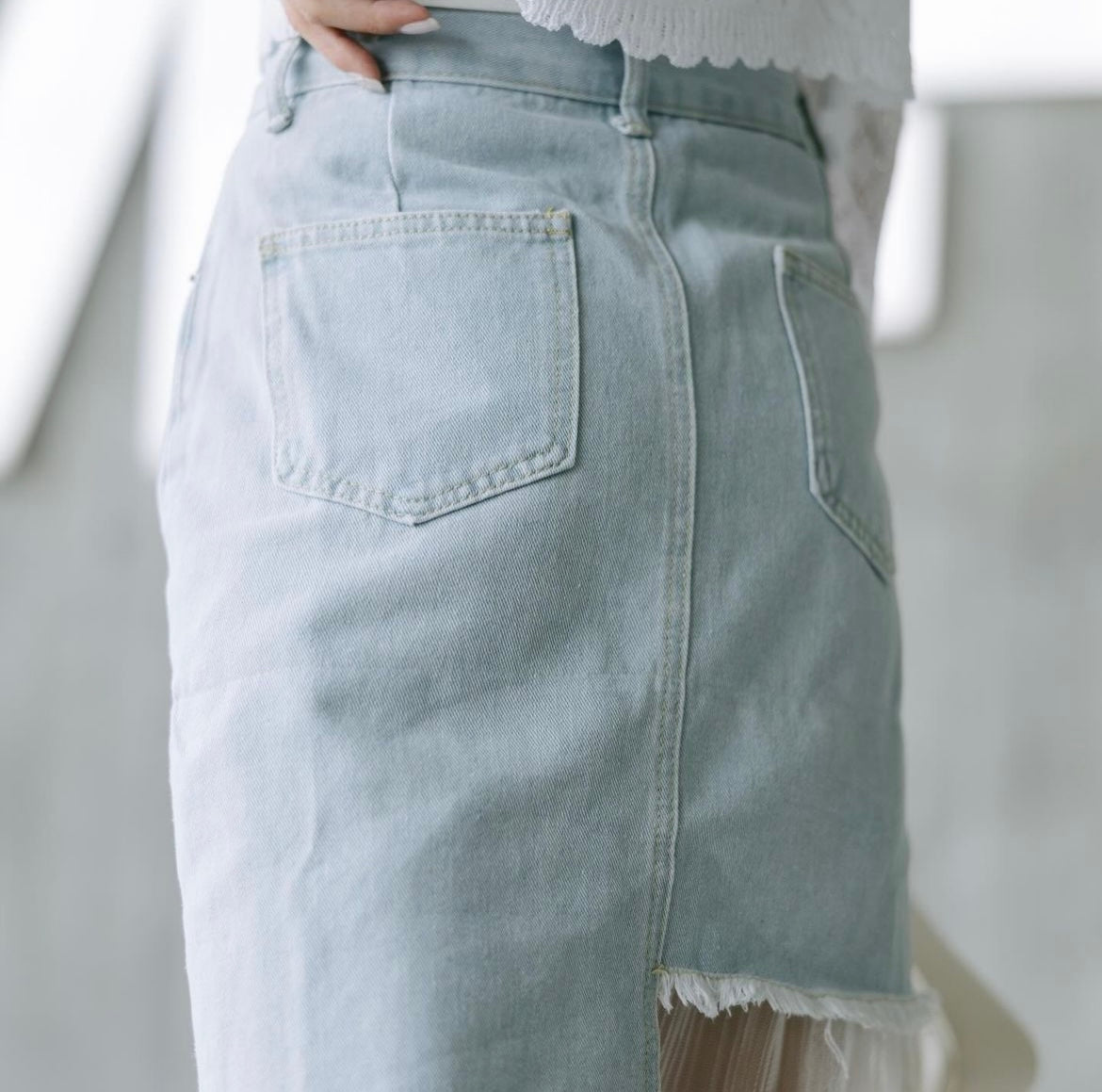 Sasa Savvy Denim Midi Skirt - S0129
