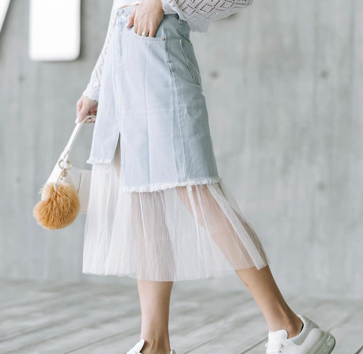 Sasa Savvy Denim Midi Skirt - S0129