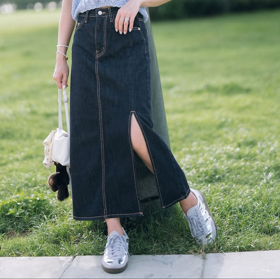 【現貨】[KR] Dear Love Denim Skirt - KRS071