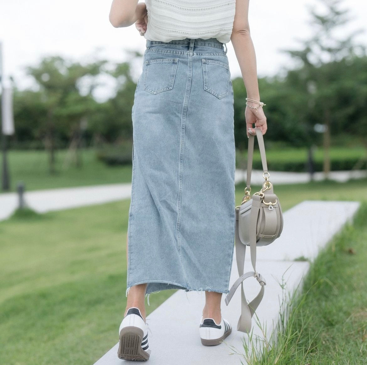 Show Me Love Denim Midi Skirt - S0146